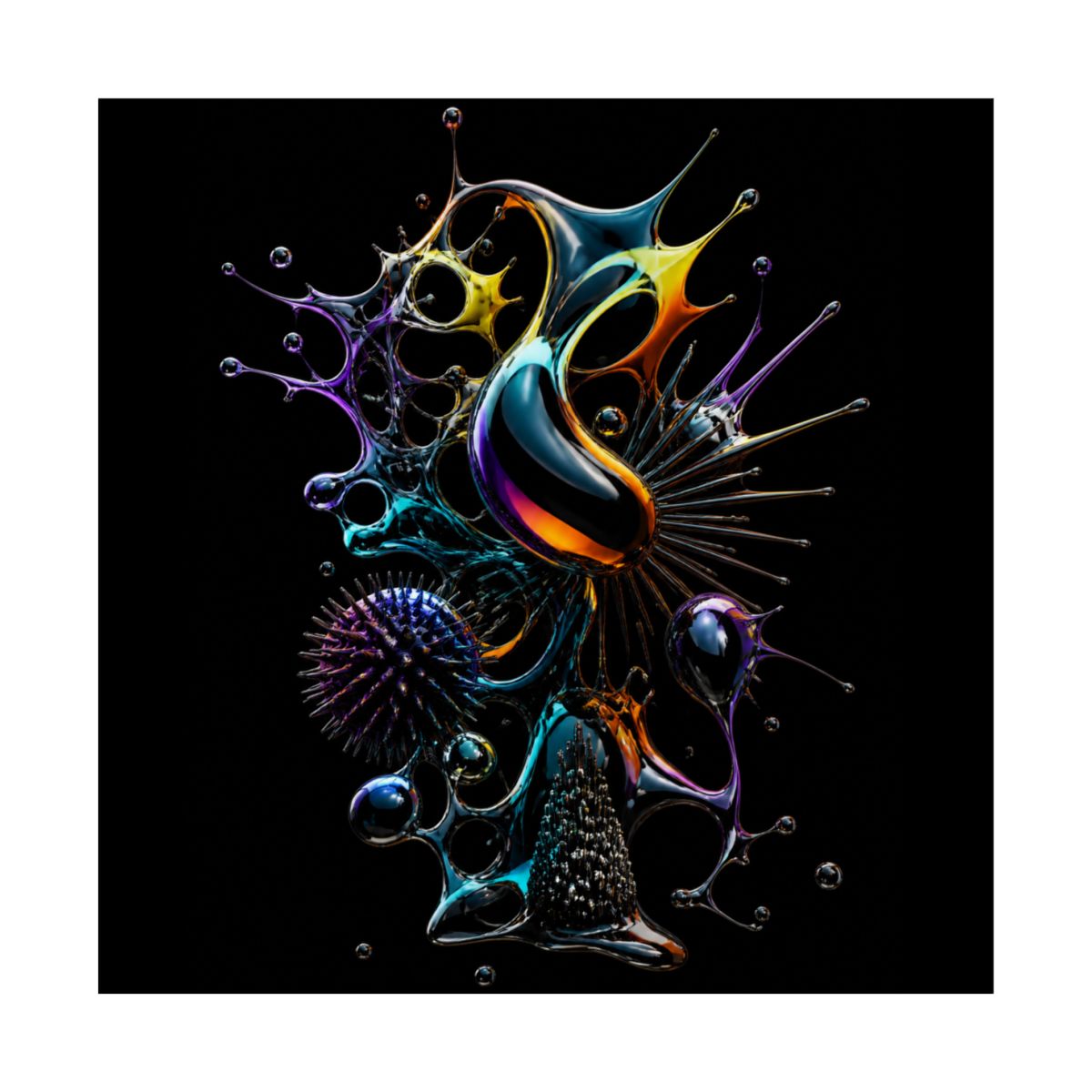 Ferrofluid Menagerie KOSVYRE art print product mockup, front view