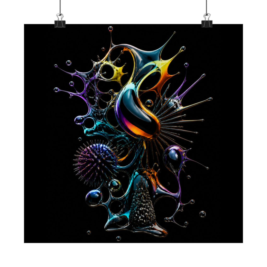 Ferrofluid Menagerie KOSVYRE art print product mockup, alternate front view