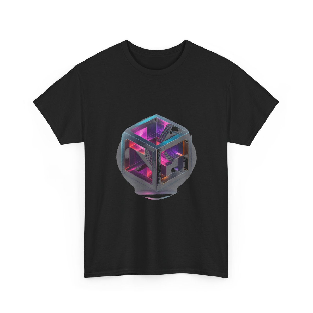 Fractal Chamber Bloom KOSVYRE graphic tee product mockup, alternate front view