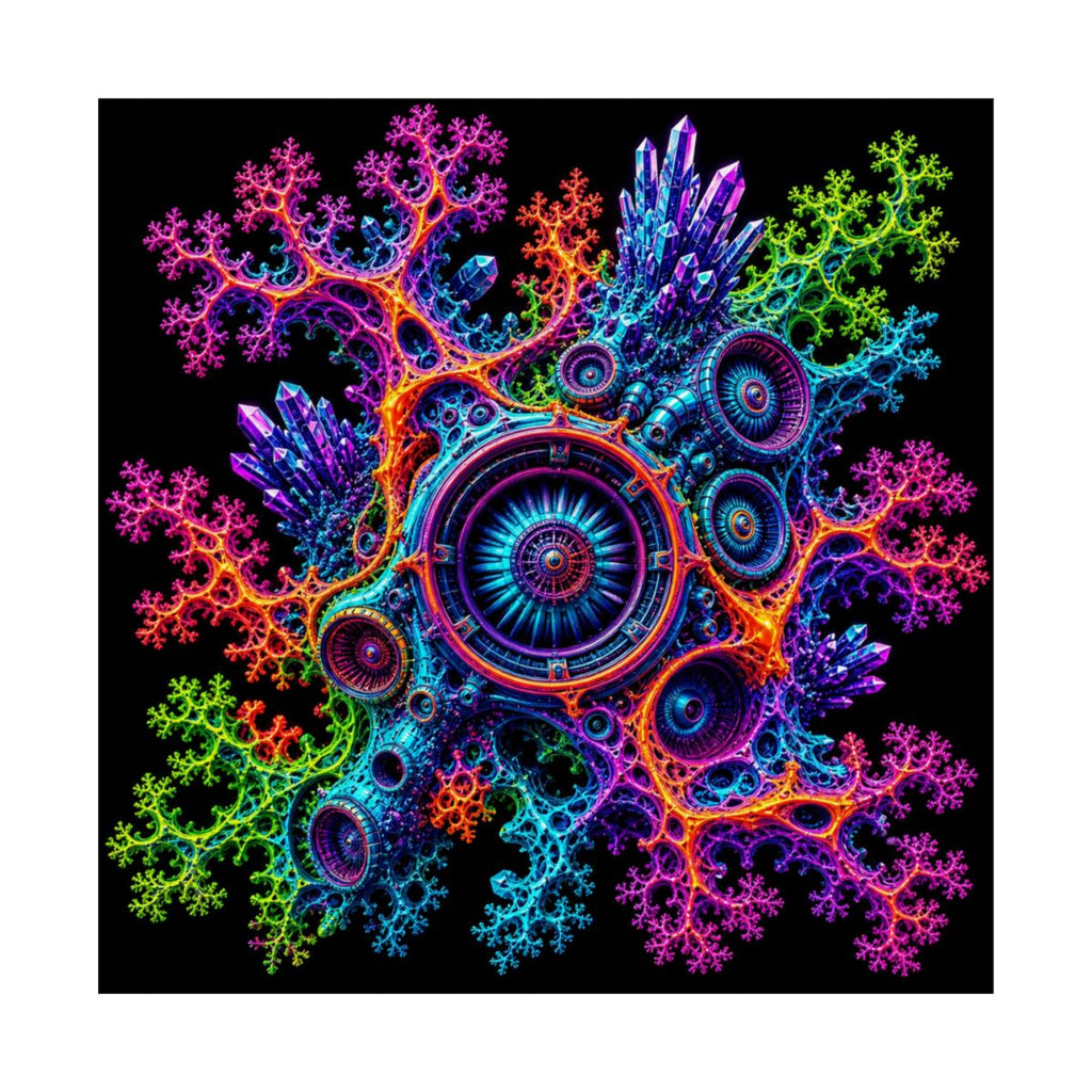 Fractal Coral Engine KOSVYRE art print product mockup, front view