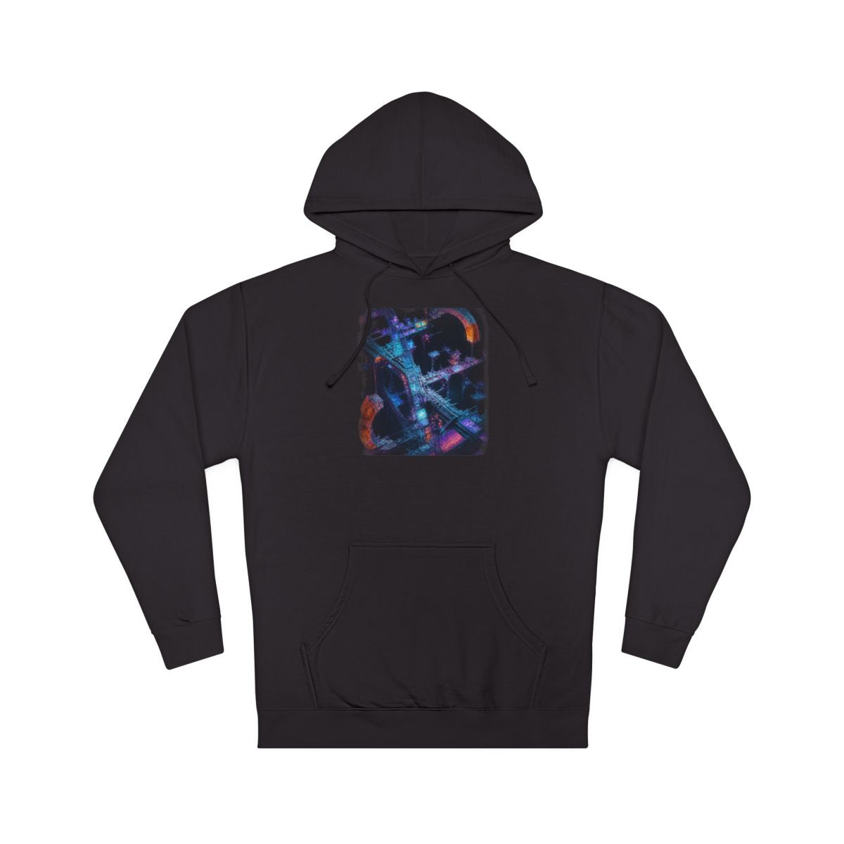Fractal Halo Scaffold KOSVYRE hoodie product mockup, front view