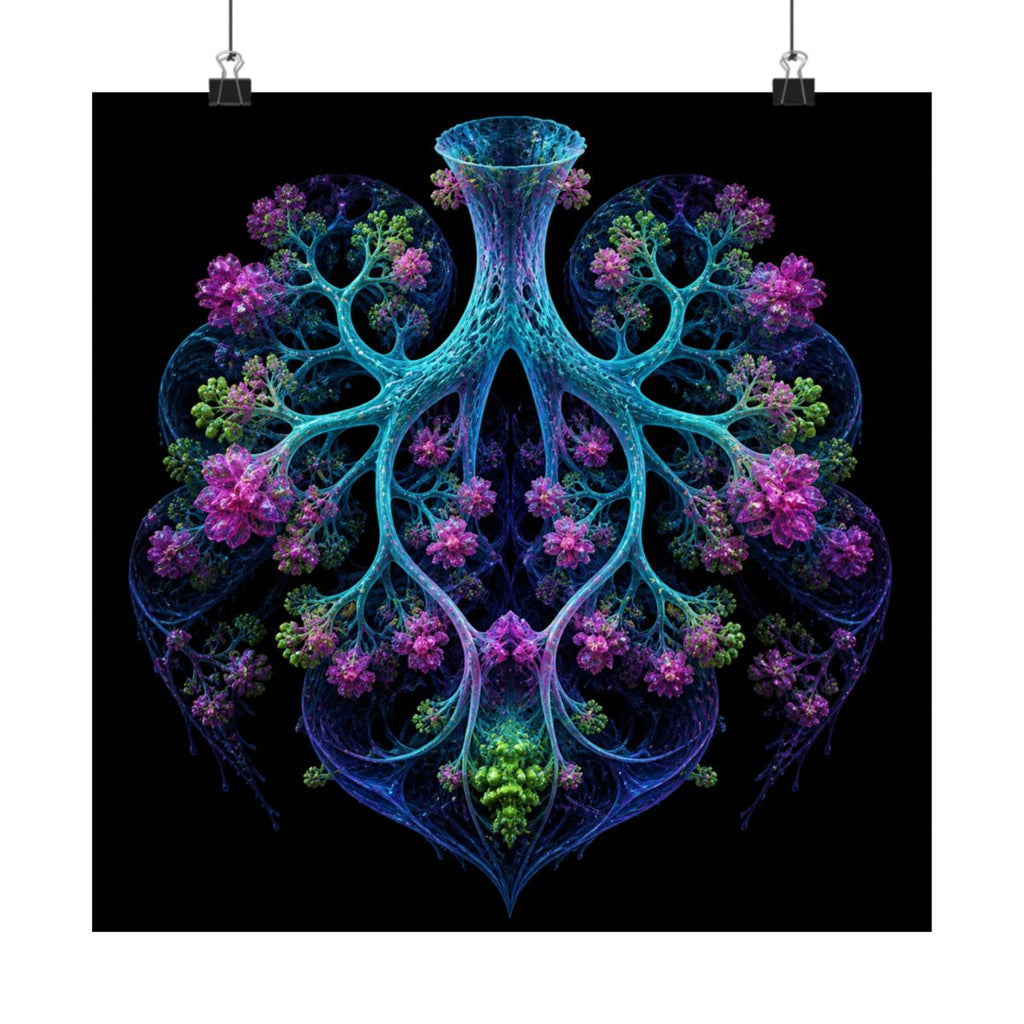 Fractal Lung Garden KOSVYRE art print product mockup, alternate front view