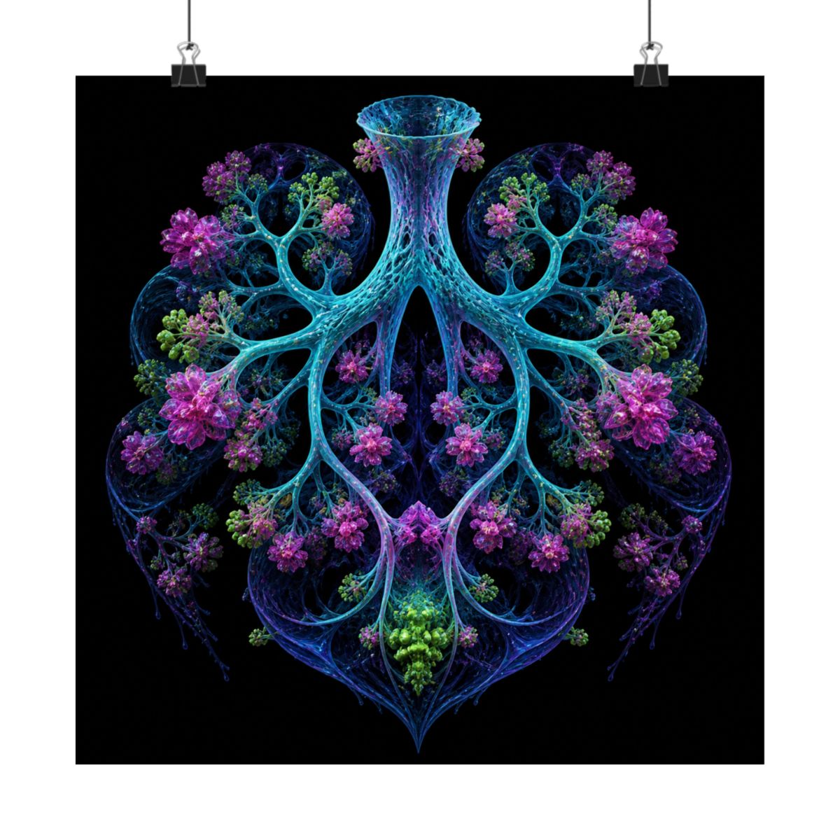Fractal Lung Garden KOSVYRE art print product mockup, alternate front view