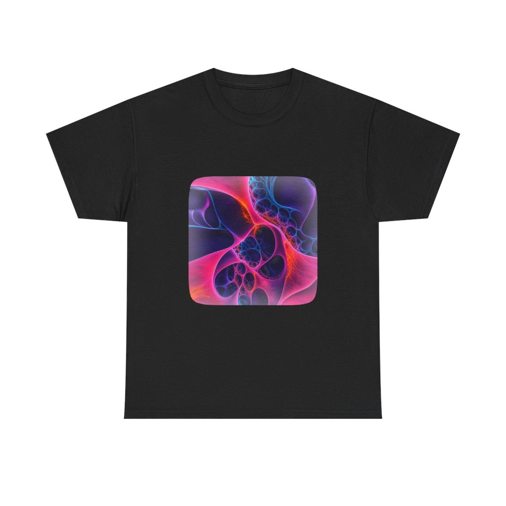 Fractal Velvet Relay KOSVYRE graphic tee product mockup, front view