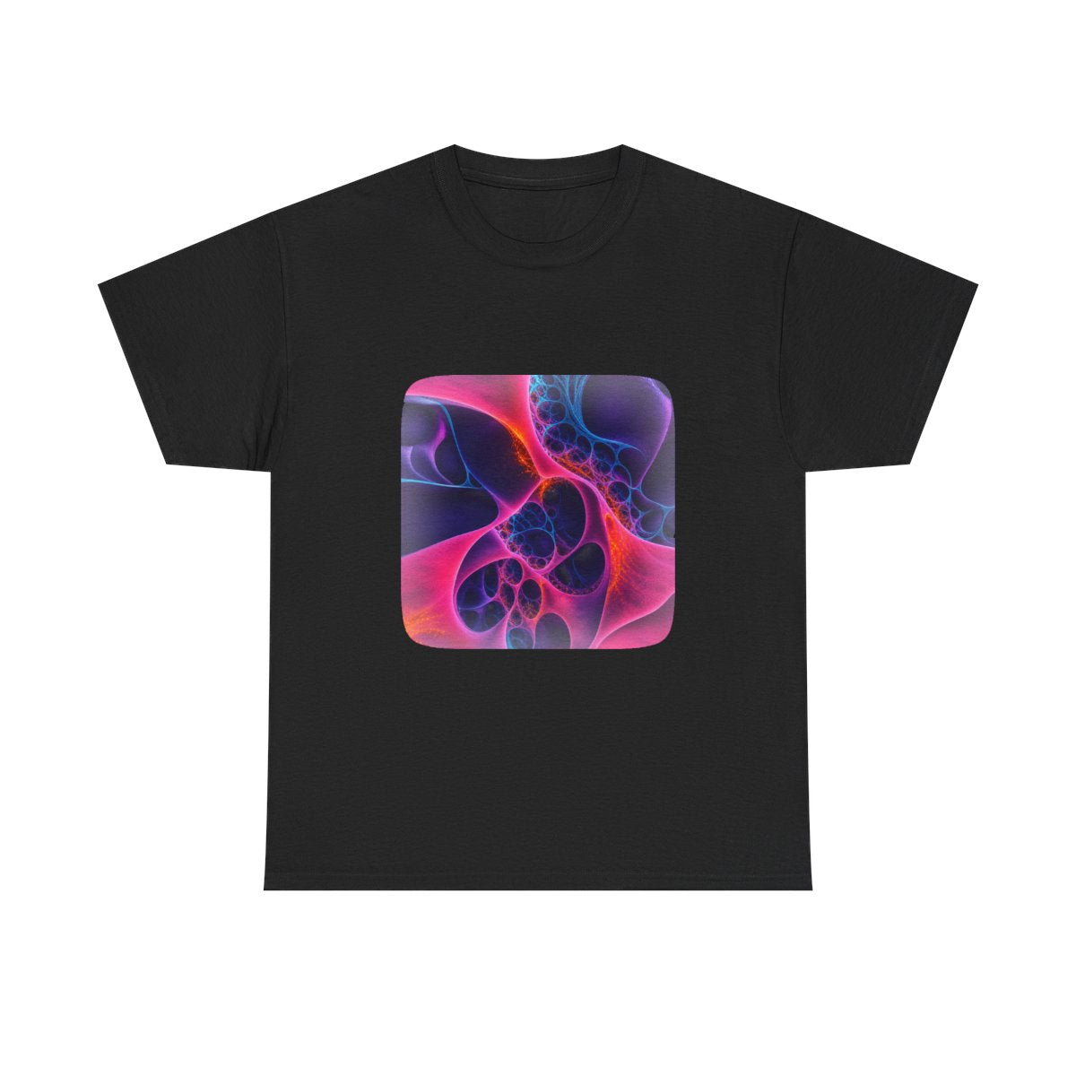Fractal Velvet Relay KOSVYRE graphic tee product mockup, front view