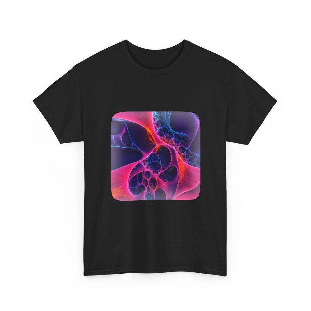 Fractal Velvet Relay KOSVYRE graphic tee product mockup, alternate front view