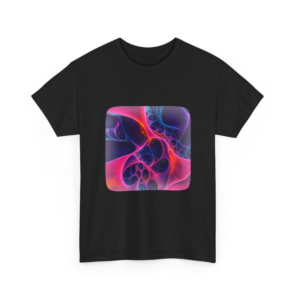 Fractal Velvet Relay KOSVYRE graphic tee product mockup, alternate front view