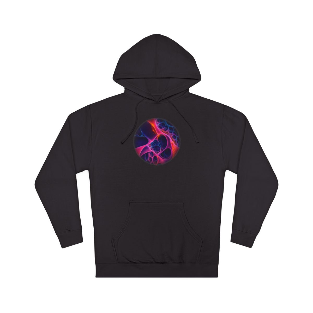 Fractal Velvet Relay KOSVYRE hoodie product mockup, front view