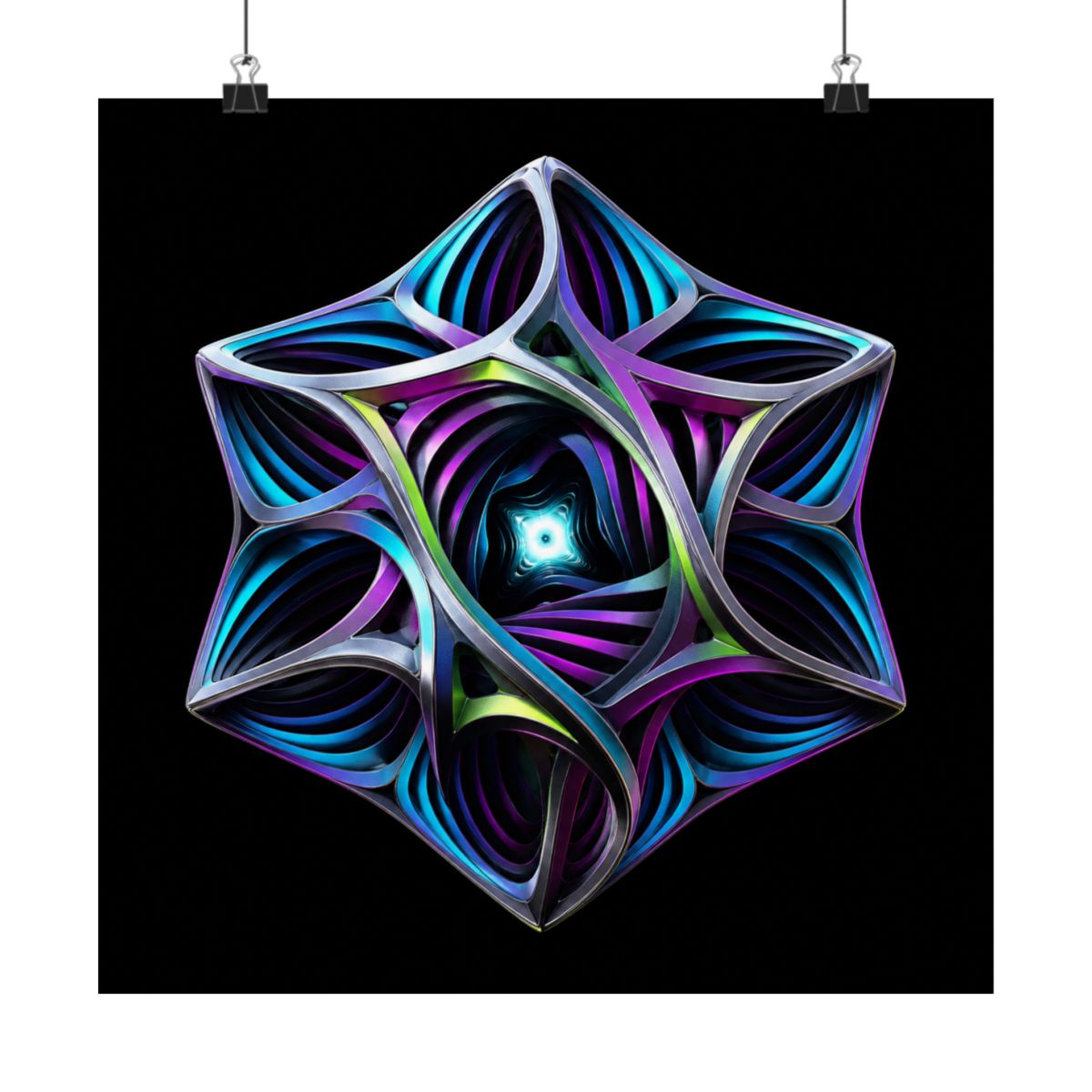 Geometry That Breathes KOSVYRE art print product mockup, alternate front view