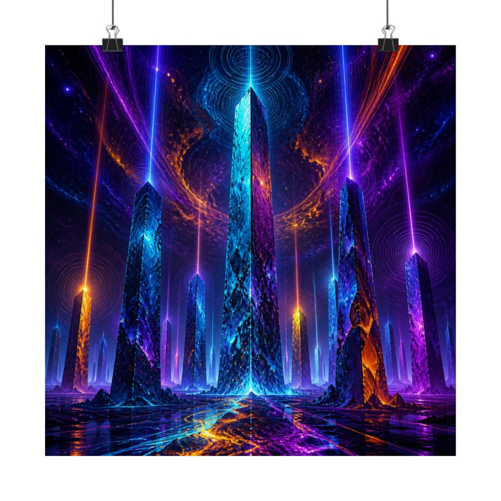 Ghost Geometry KOSVYRE art print product mockup, alternate front view