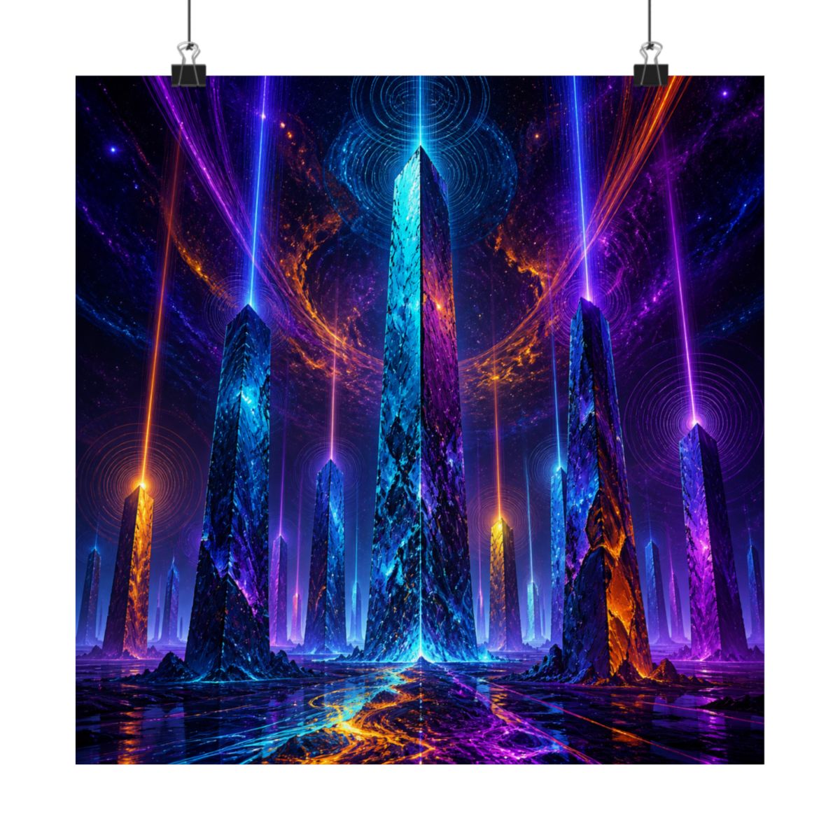 Ghost Geometry KOSVYRE art print product mockup, alternate front view