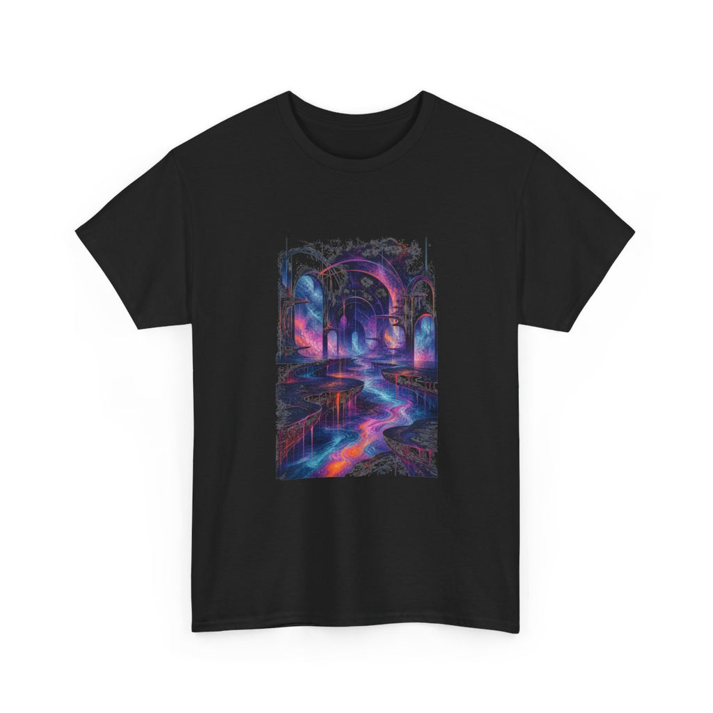 Ghost Relay Basin KOSVYRE graphic tee product mockup, alternate front view