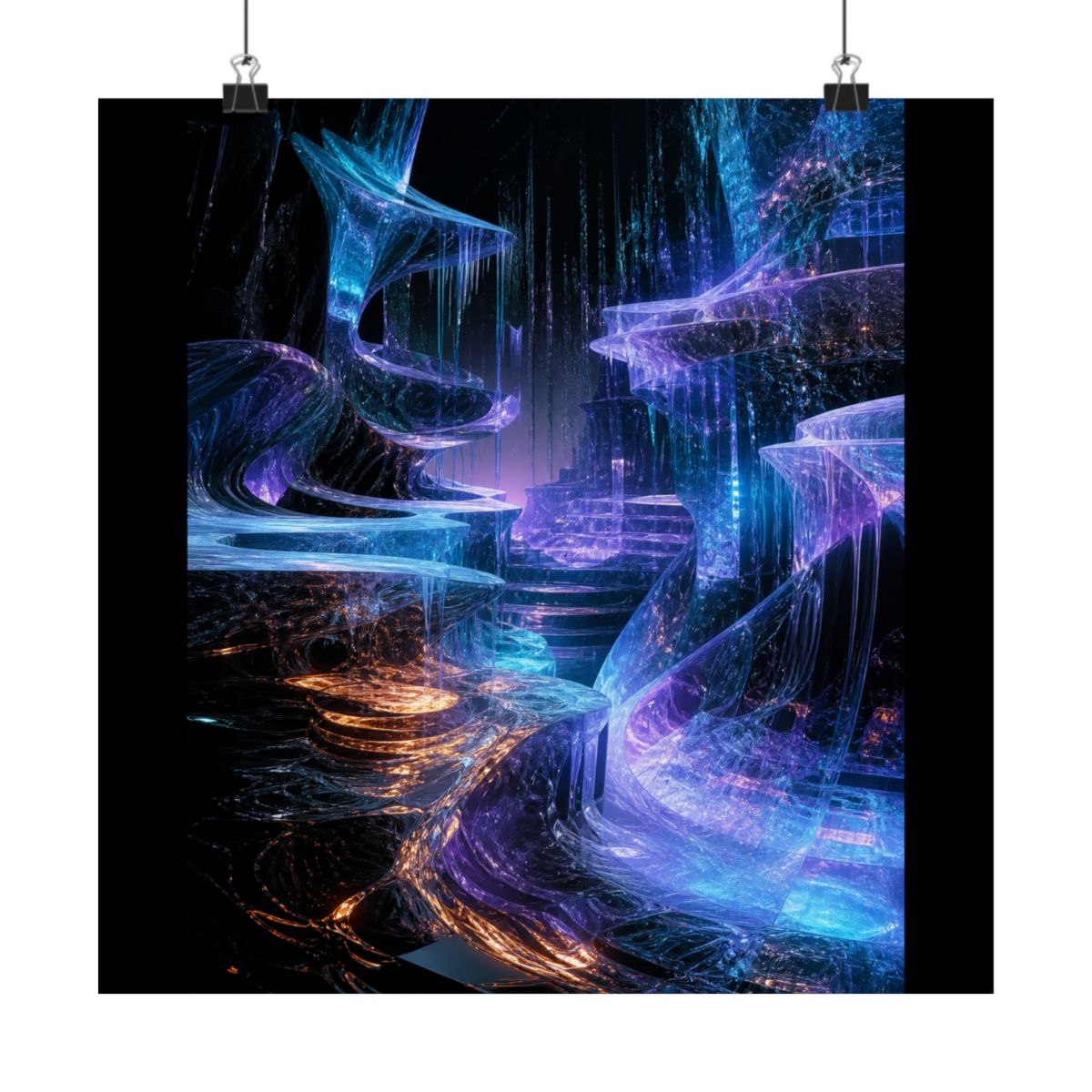 Glacier of Unfinished Signals KOSVYRE art print product mockup, alternate front view