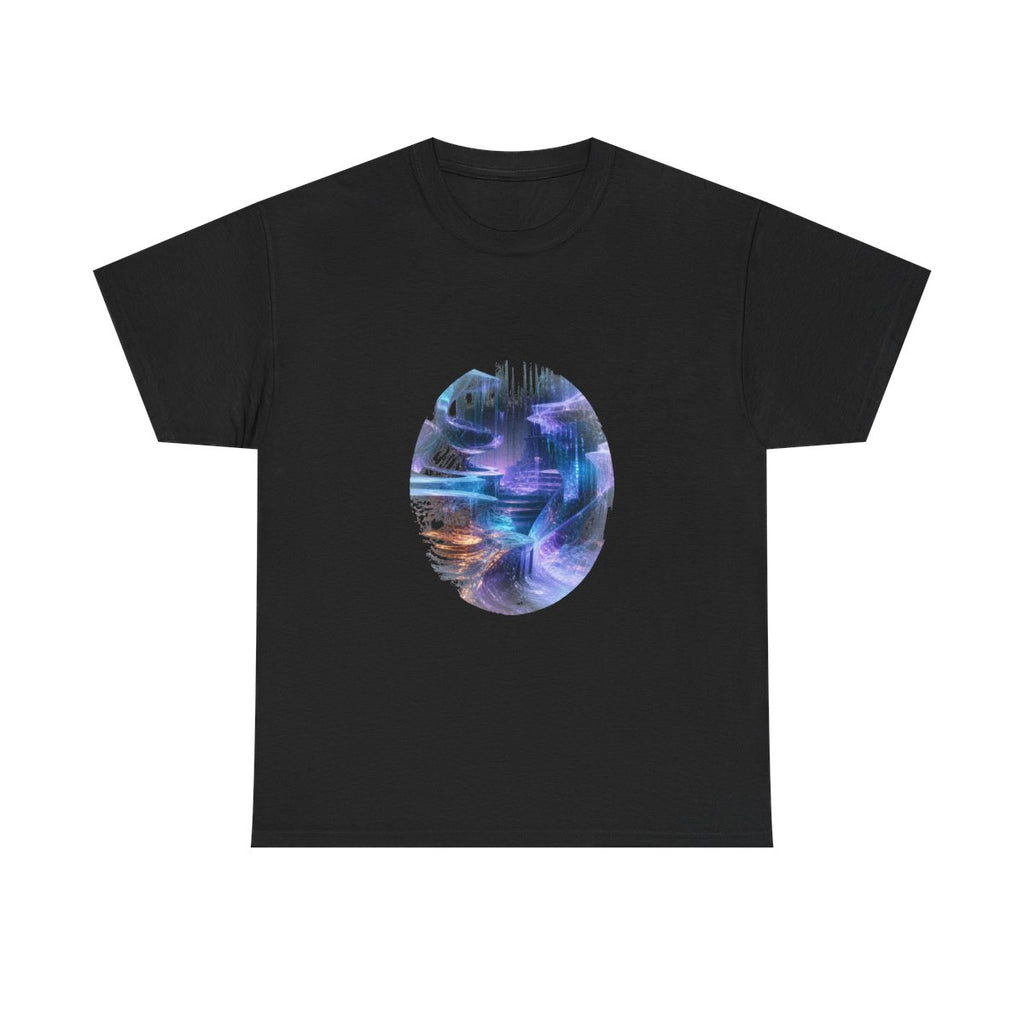 Glacier of Unfinished Signals KOSVYRE graphic tee product mockup, front view