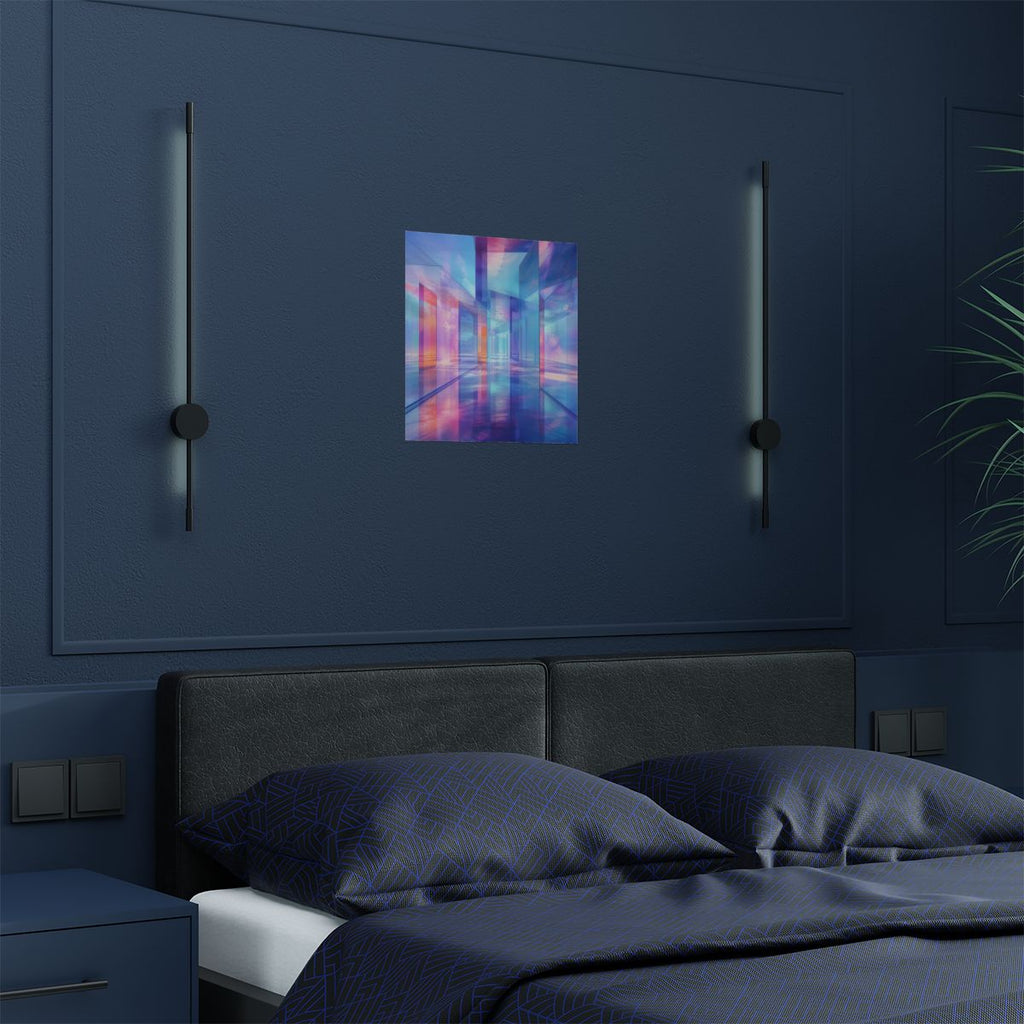 Glass Memory Corridor KOSVYRE art print product mockup, detail view