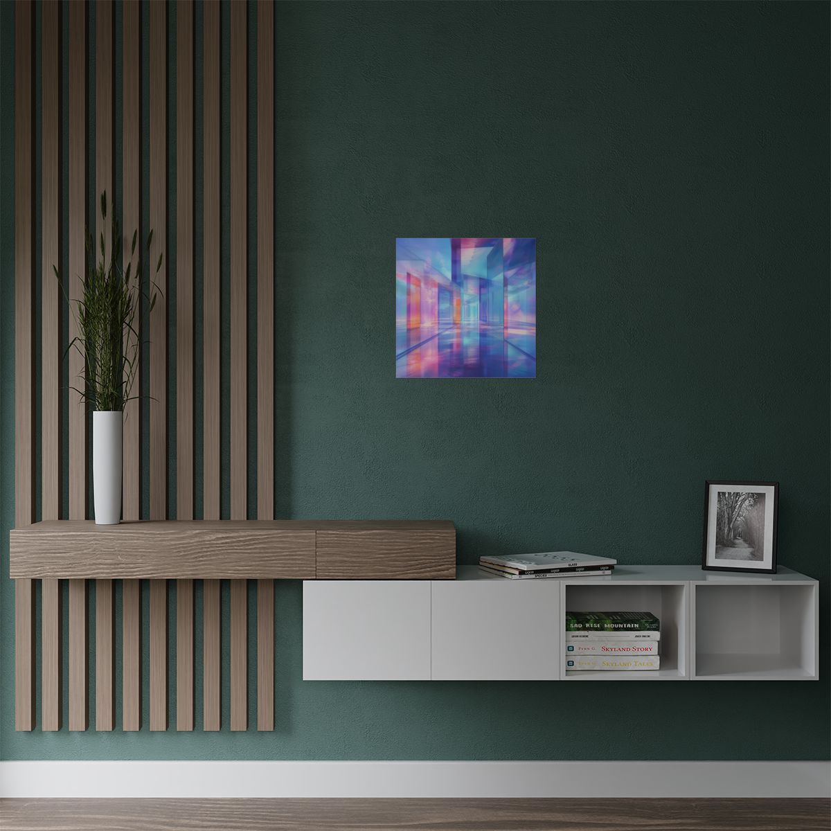 Glass Memory Corridor KOSVYRE art print product mockup, alternate view