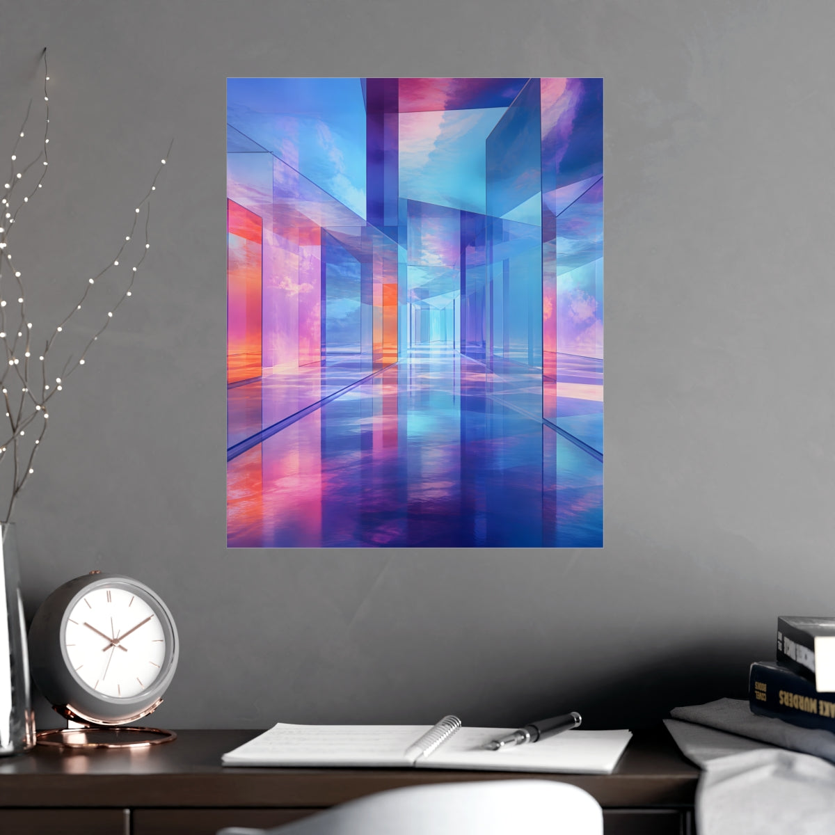 Glass Memory Corridor KOSVYRE poster product mockup, alternate view