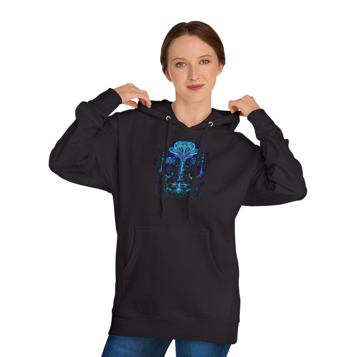 Glassroot Engine KOSVYRE hoodie product mockup, detail view