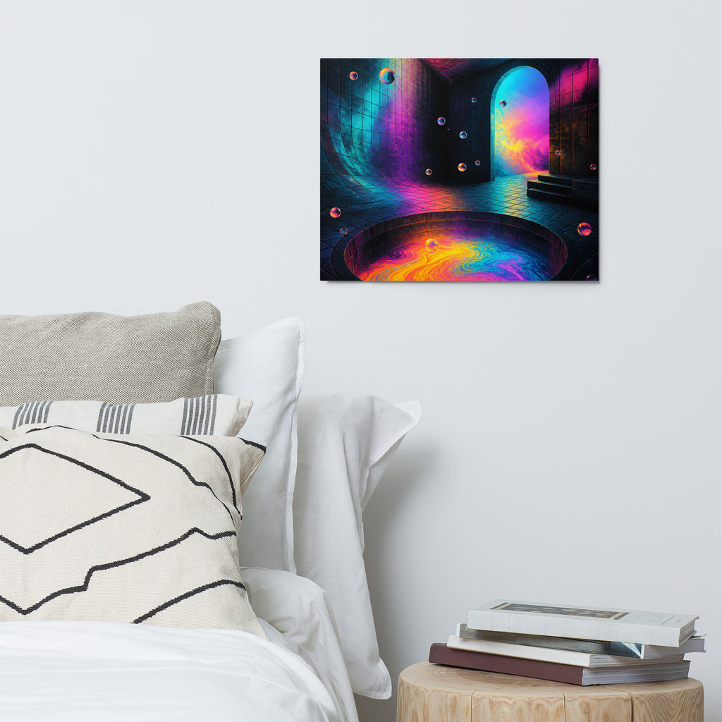 8 by 10 inch Liminal Colorwell glossy metal print styled in a bright modern room