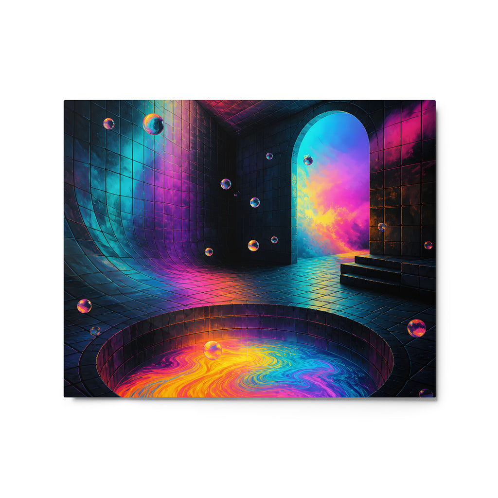 Front view of Liminal Colorwell original KOSVYRE artwork on a glossy metal print