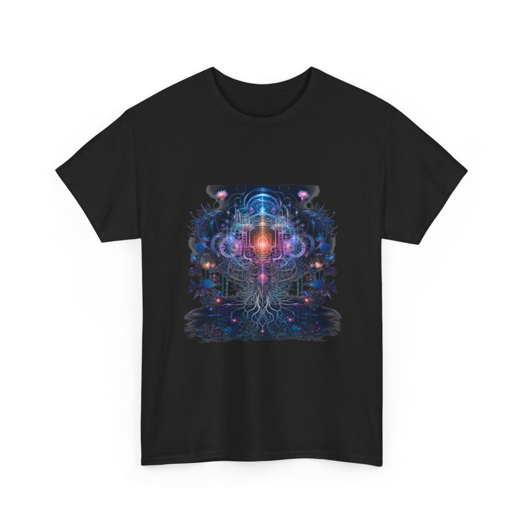 Gossamer Engine KOSVYRE graphic tee product mockup, alternate front view