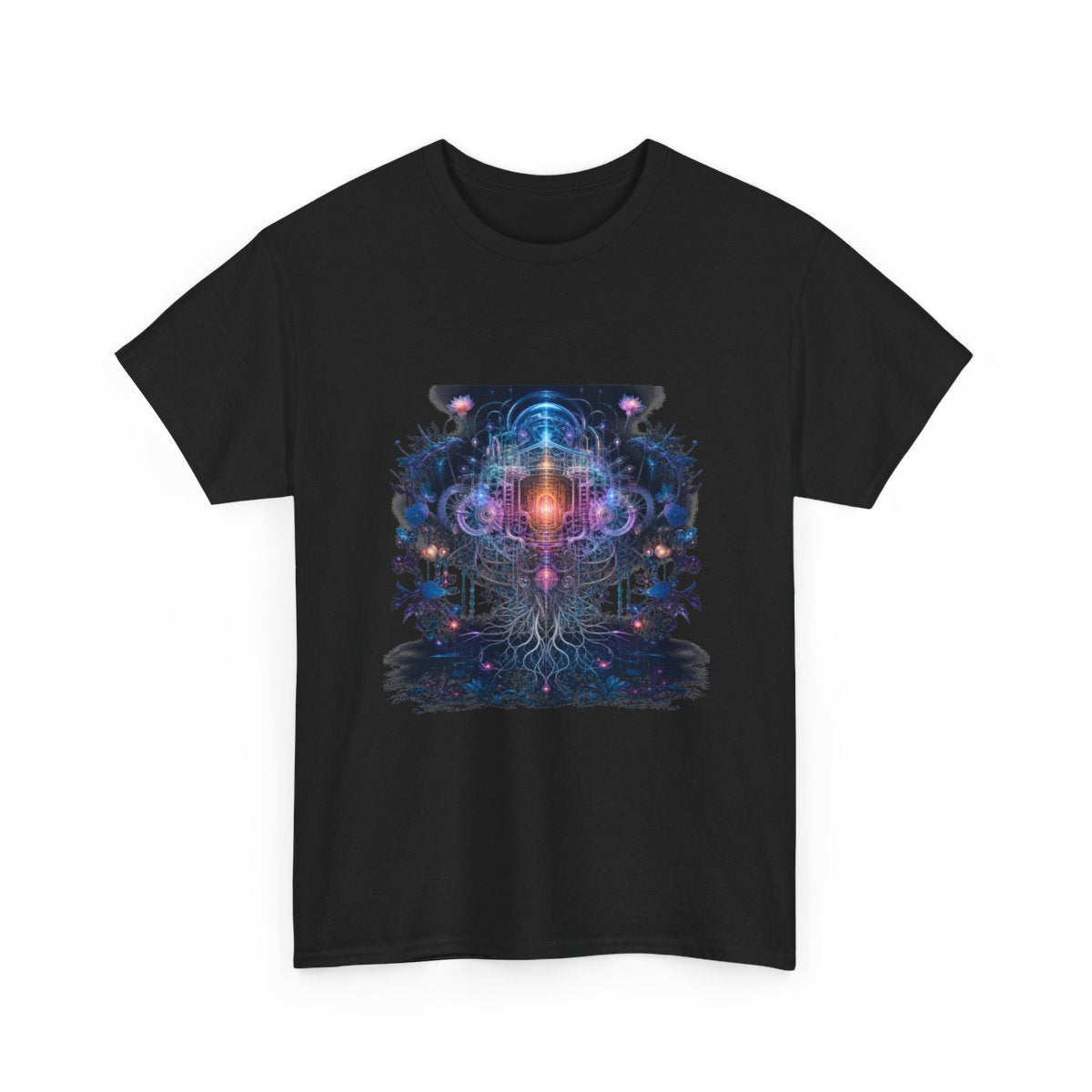 Gossamer Engine KOSVYRE graphic tee product mockup, alternate front view