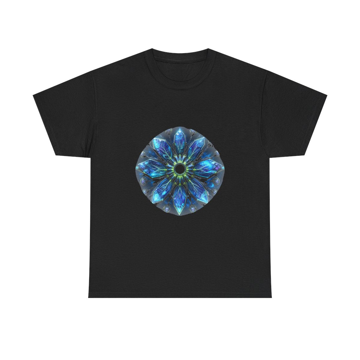 Helixless Bloom KOSVYRE graphic tee product mockup, front view