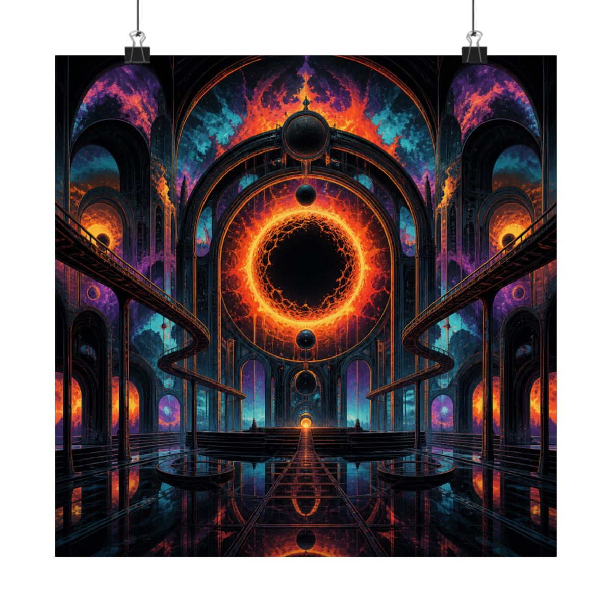 Hollow Sun Terminal KOSVYRE art print product mockup, alternate front view