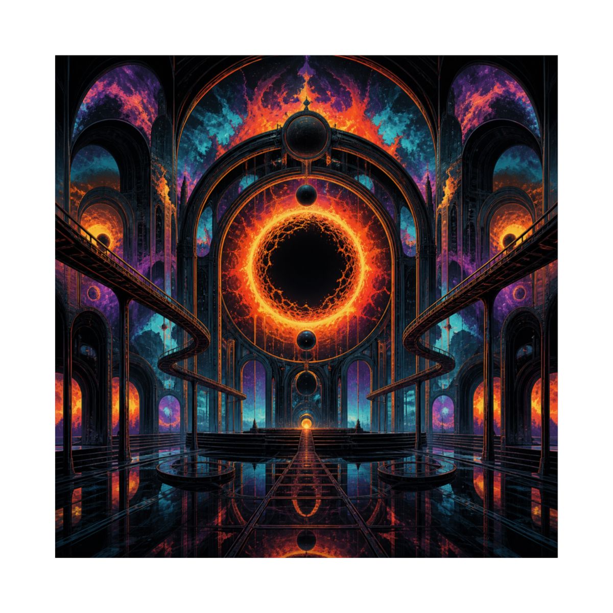 Hollow Sun Terminal KOSVYRE art print product mockup, front view