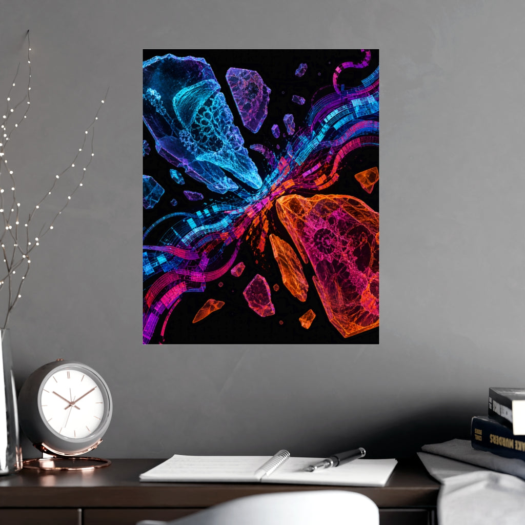 Hologram Fossil Exchange KOSVYRE poster product mockup, alternate view