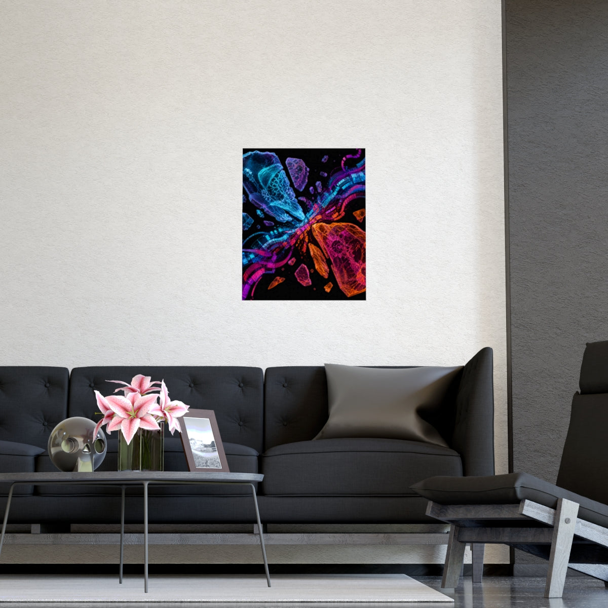 Hologram Fossil Exchange KOSVYRE poster product mockup, detail view