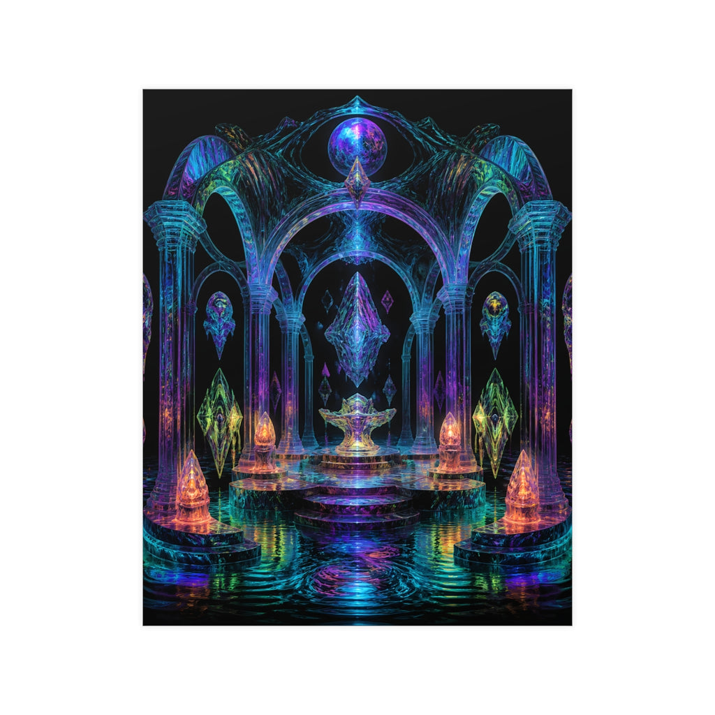 Holographic Tidal Crypt KOSVYRE poster product mockup, front view