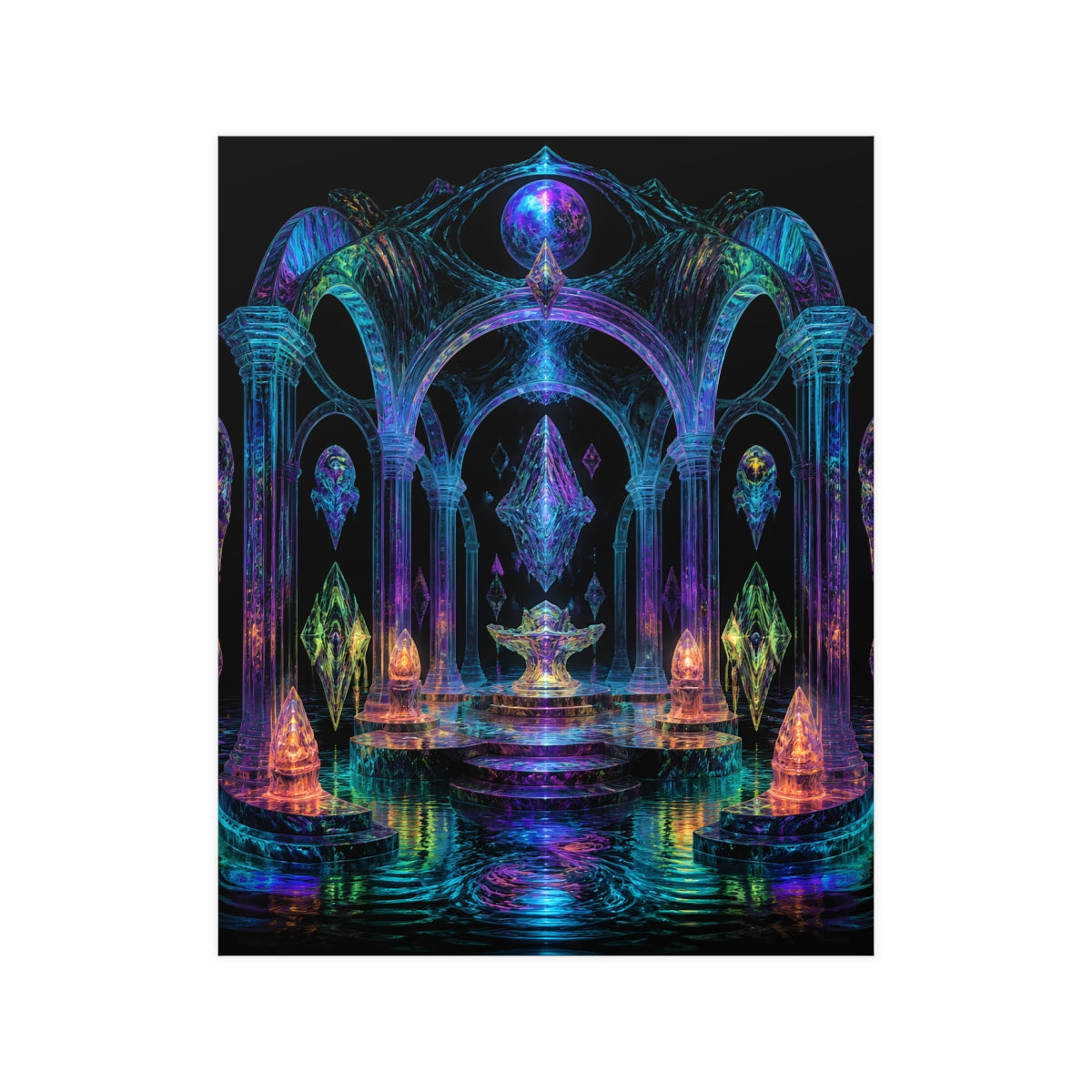 Holographic Tidal Crypt KOSVYRE poster product mockup, front view