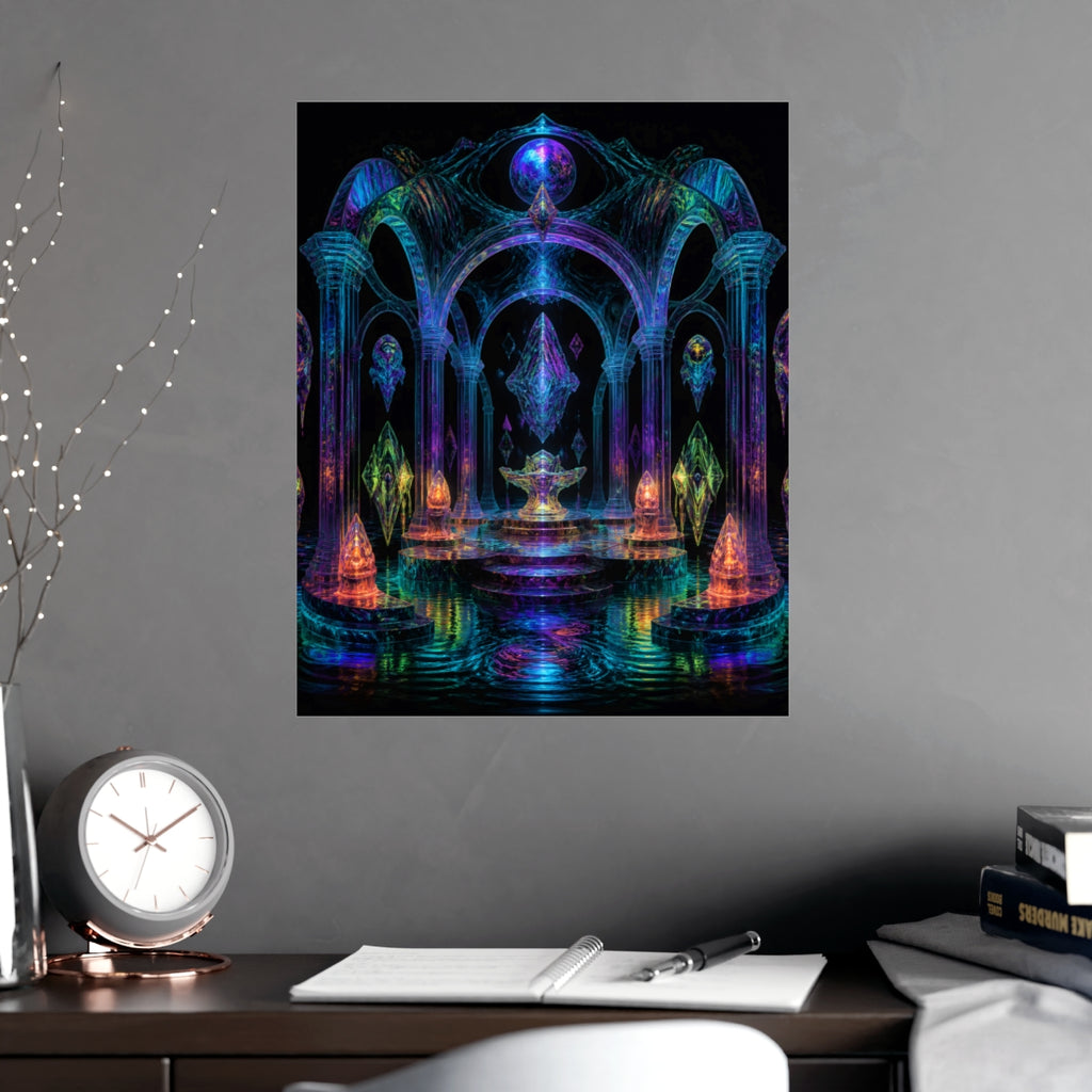 Holographic Tidal Crypt KOSVYRE poster product mockup, alternate view