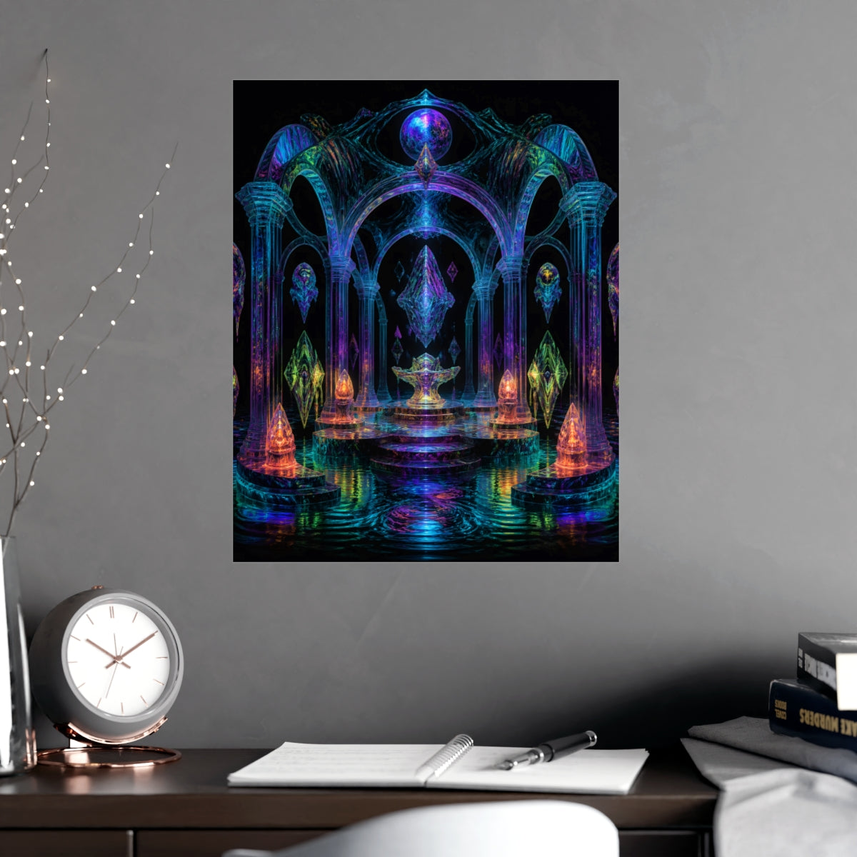 Holographic Tidal Crypt KOSVYRE poster product mockup, alternate view