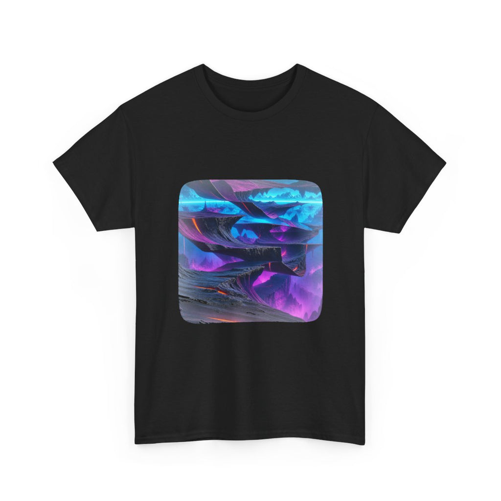 Horizon Fold Array KOSVYRE graphic tee product mockup, alternate front view