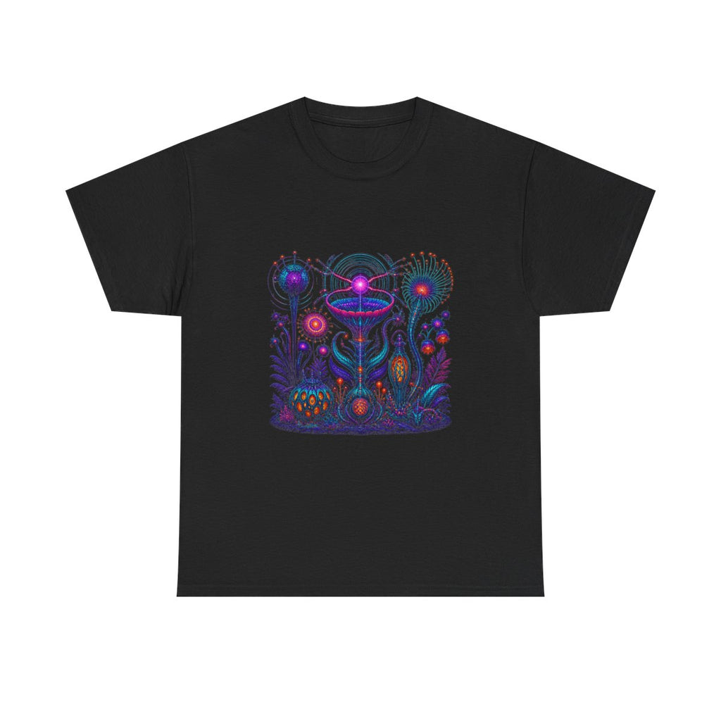 Impossible Radio Garden KOSVYRE graphic tee product mockup, front view