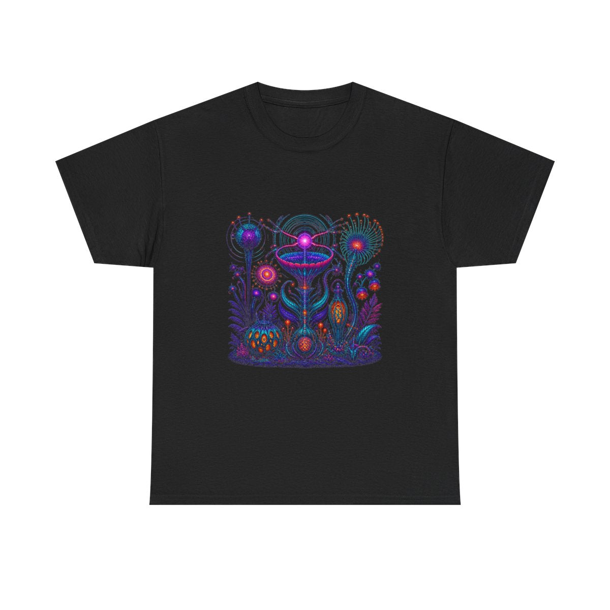 Impossible Radio Garden KOSVYRE graphic tee product mockup, front view