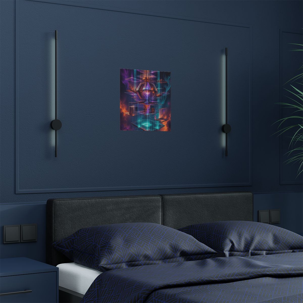 Impossible Rain Processor KOSVYRE art print product mockup, detail view