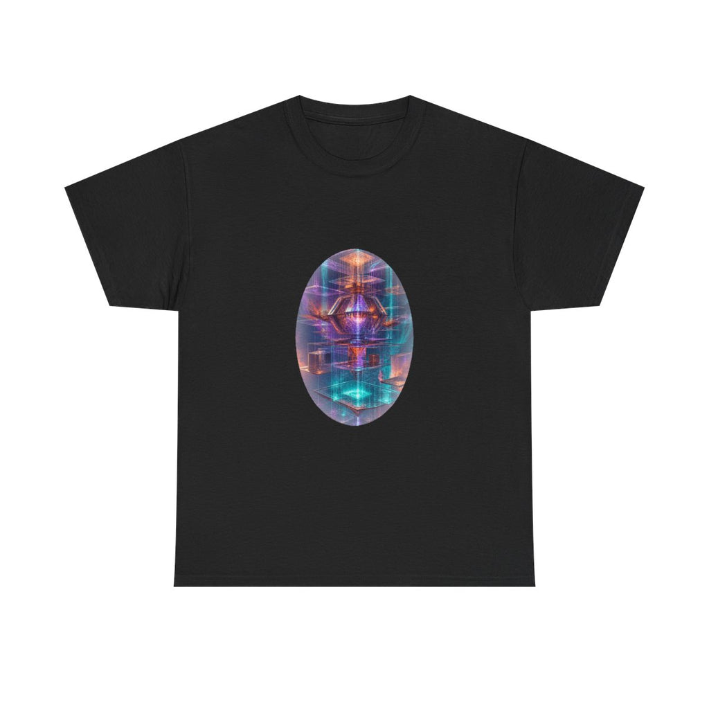 Impossible Rain Processor KOSVYRE graphic tee product mockup, front view