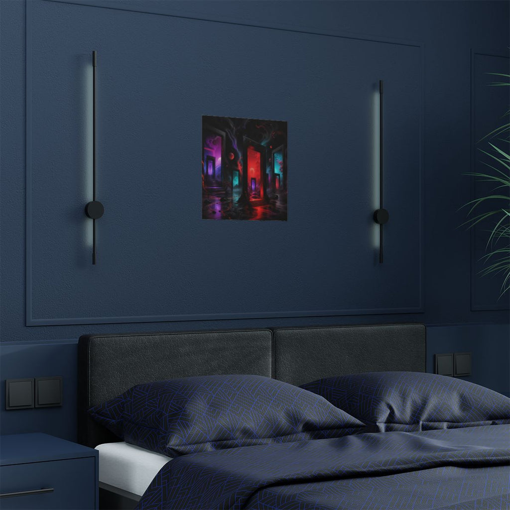 Infrared Orchard of Doors KOSVYRE art print product mockup, detail view