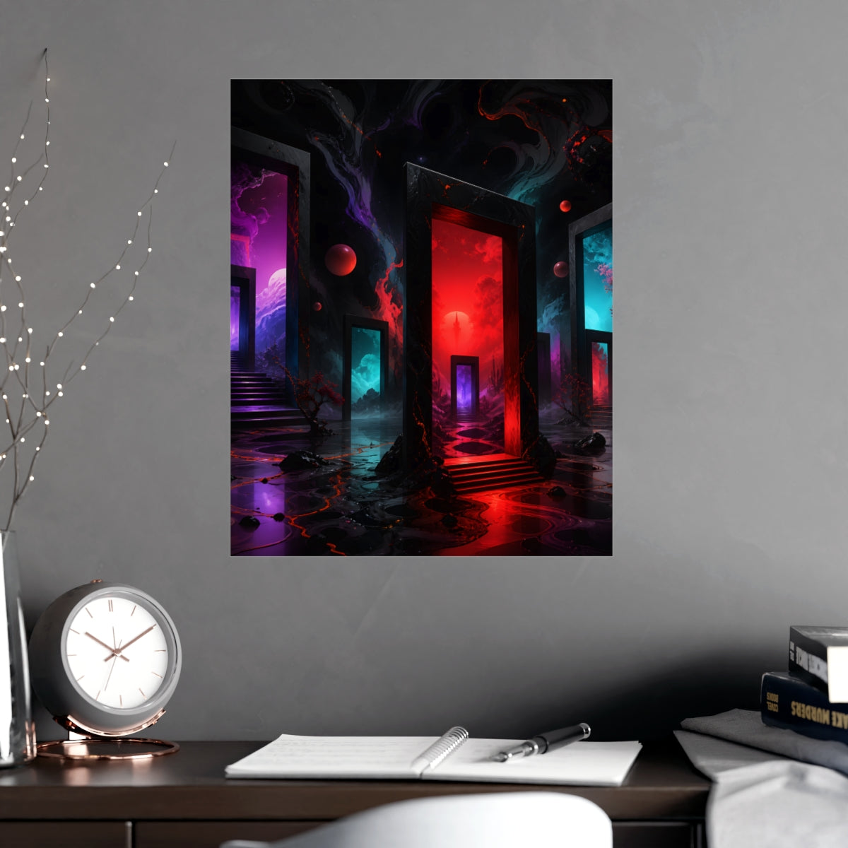 Infrared Orchard of Doors KOSVYRE poster product mockup, alternate view