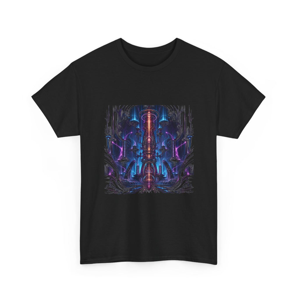 Ion Cathedral KOSVYRE graphic tee product mockup, alternate front view