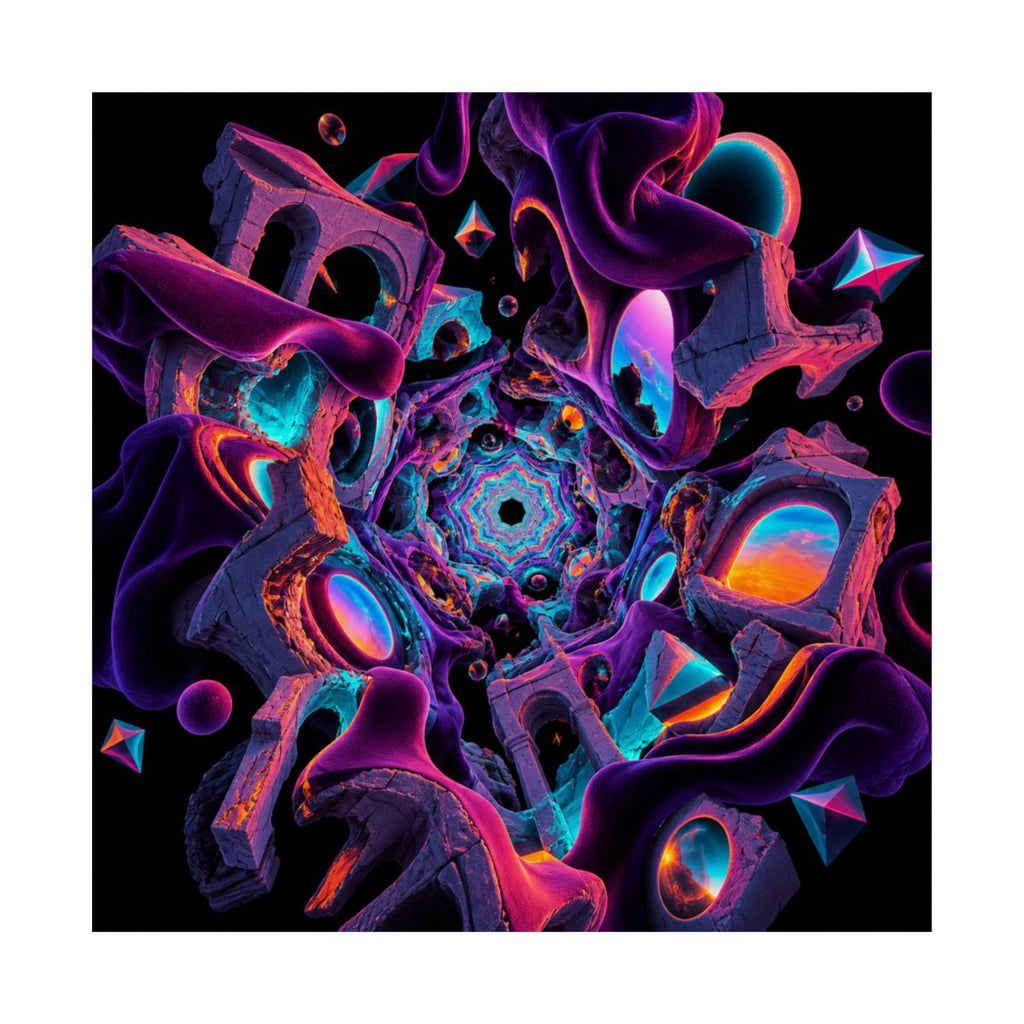 Kaleidoscope Soft Ruins KOSVYRE art print product mockup, front view