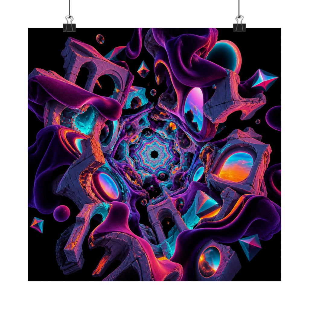 Kaleidoscope Soft Ruins KOSVYRE art print product mockup, alternate front view