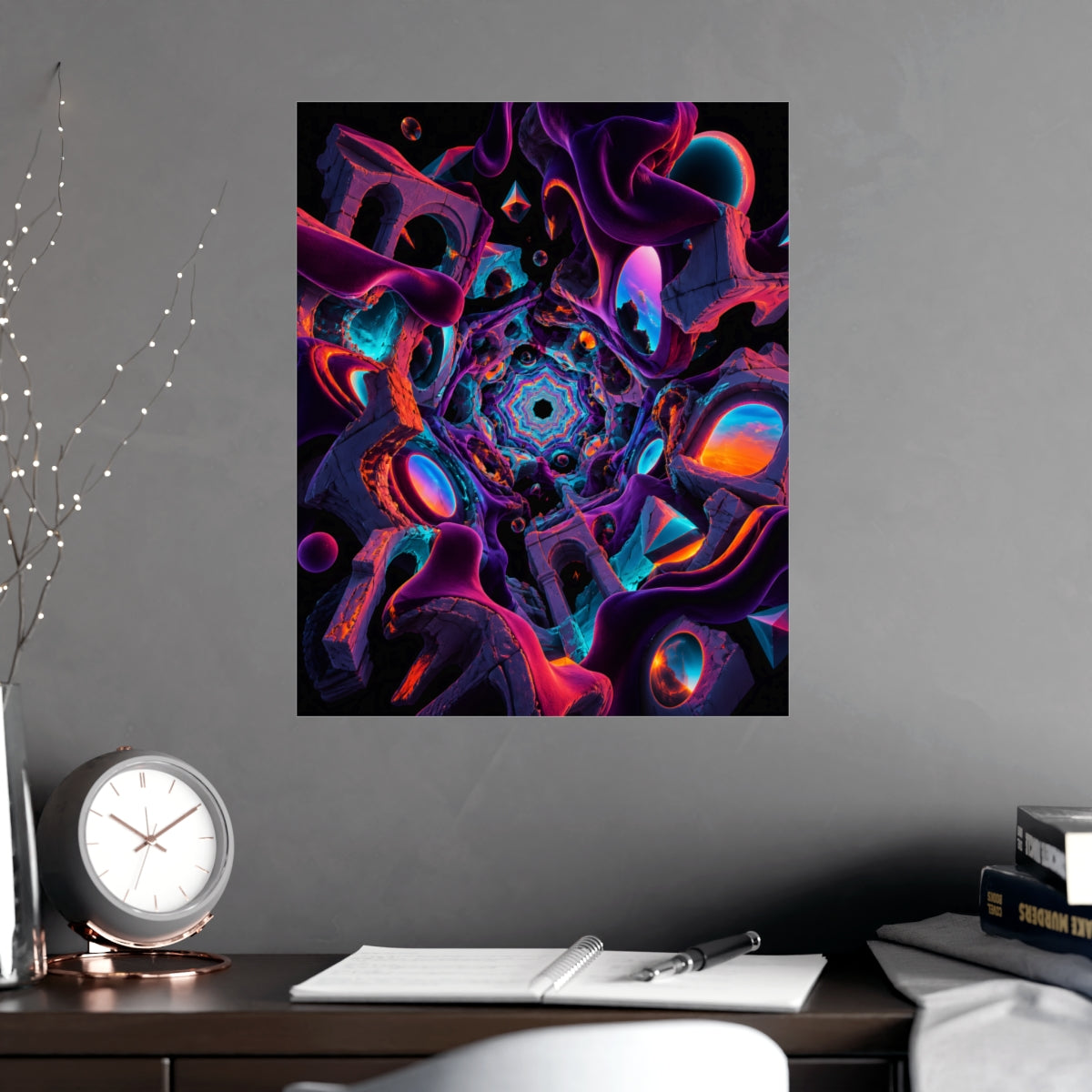 Kaleidoscope Soft Ruins KOSVYRE poster product mockup, alternate view