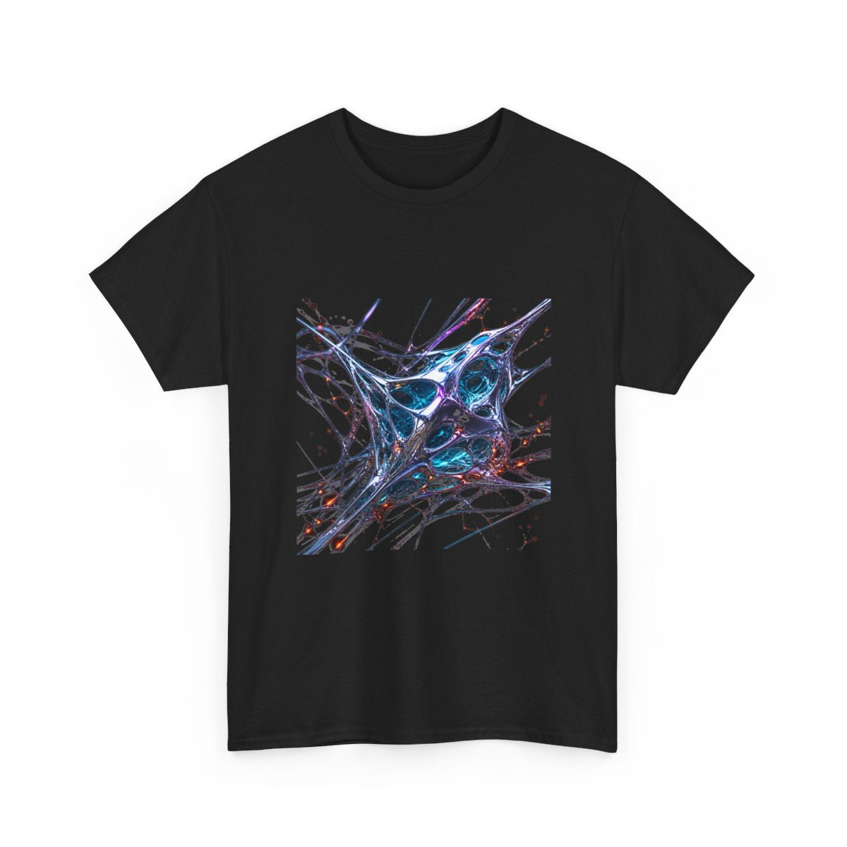 Kinetic Lattice Vessel KOSVYRE graphic tee product mockup, alternate front view