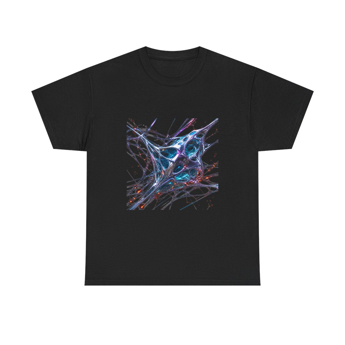 Kinetic Lattice Vessel KOSVYRE graphic tee product mockup, front view