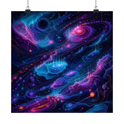 Abyssal Coordinate Bloom original KOSVYRE art print displayed with binder clips