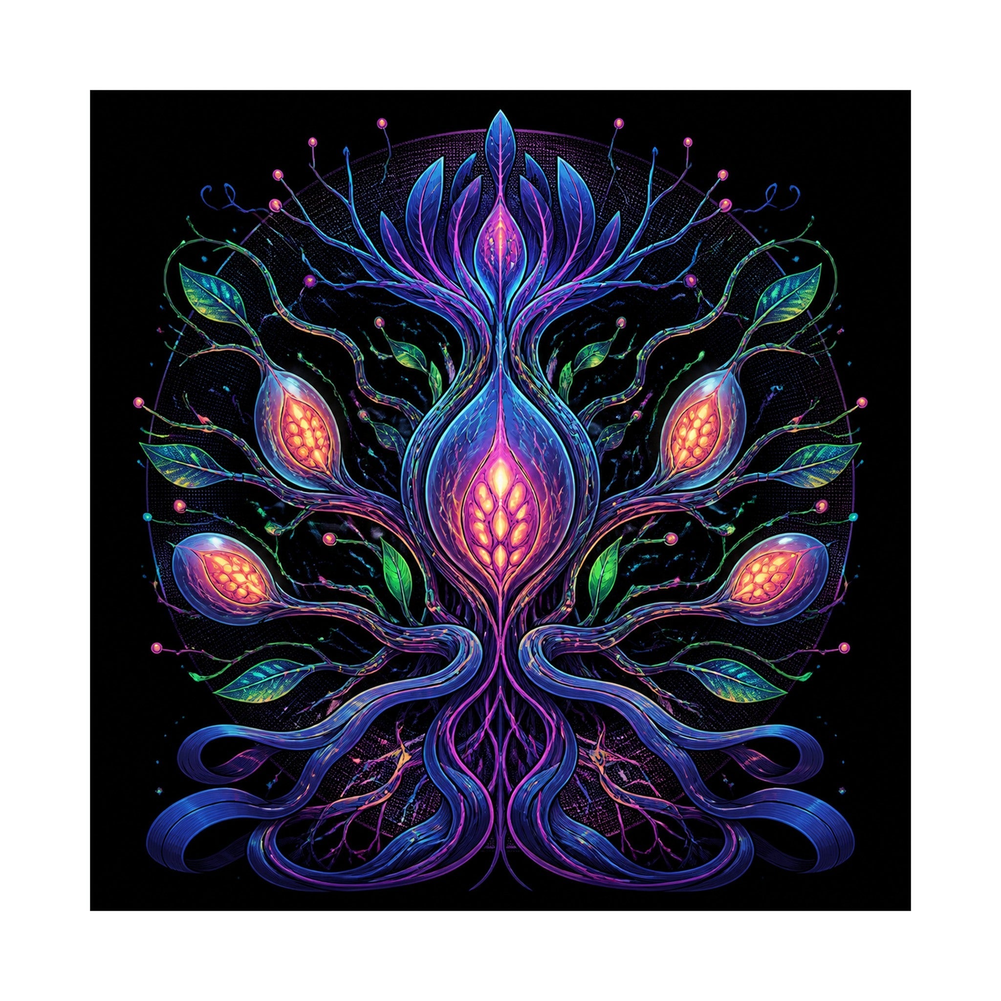 Alien Botanical Circuit original KOSVYRE art print shown on a clean white display